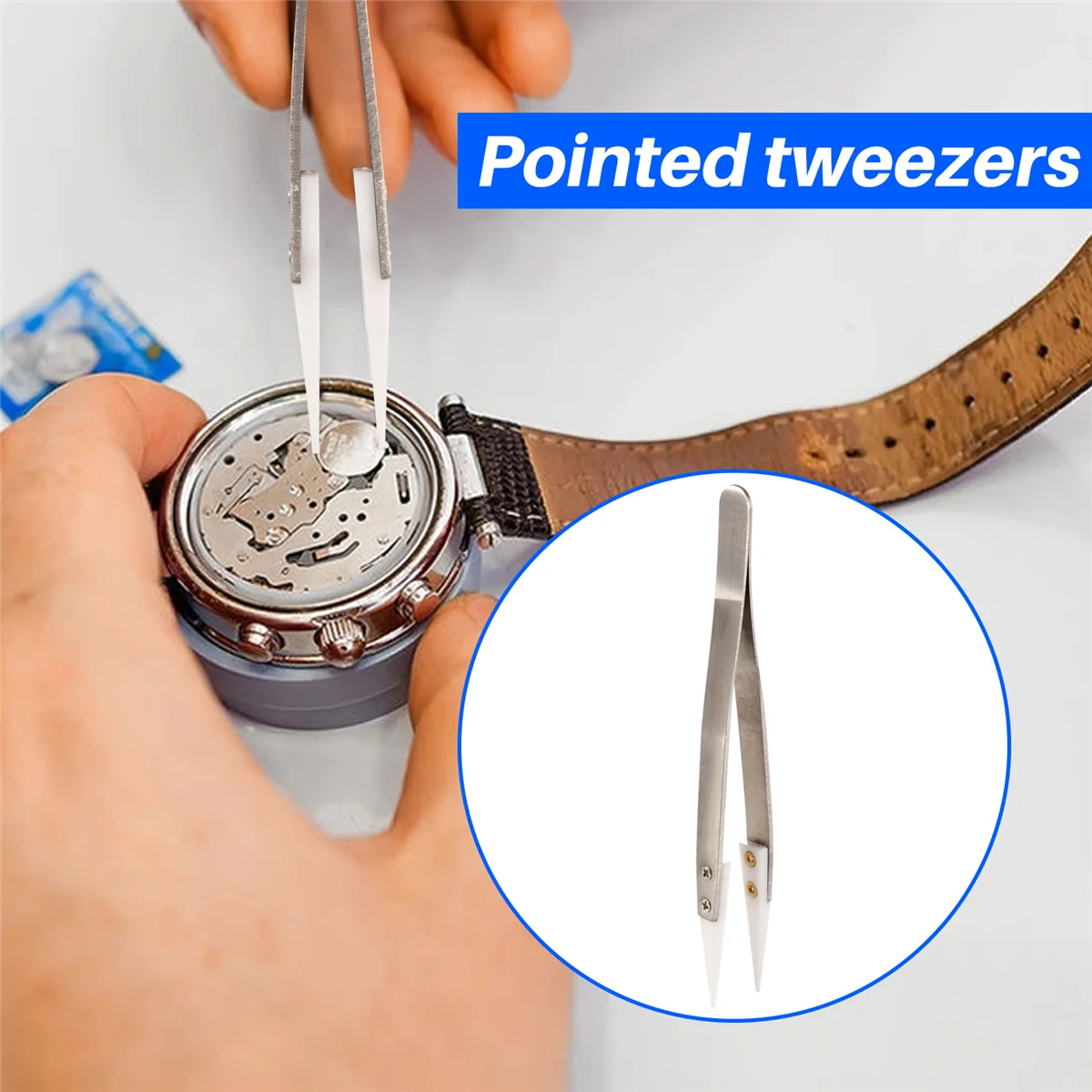 Керамический пинцет с ручкой из нержавеющей стали огнеупорный