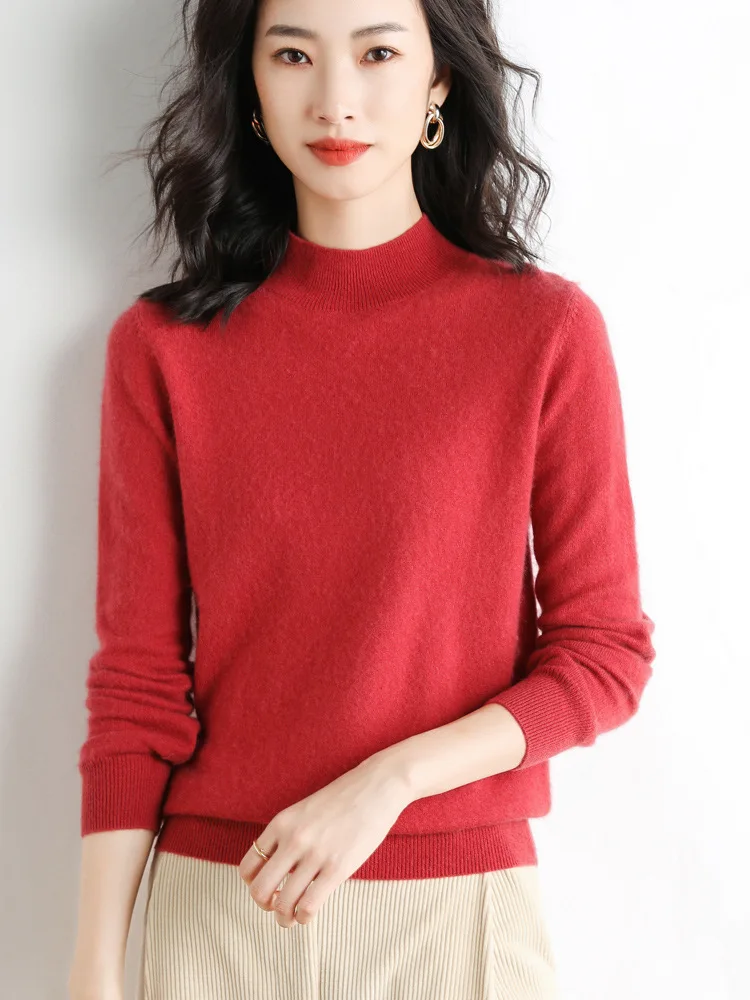 

knitted pullover Korean version casual clothes women's bottoming shirt gray