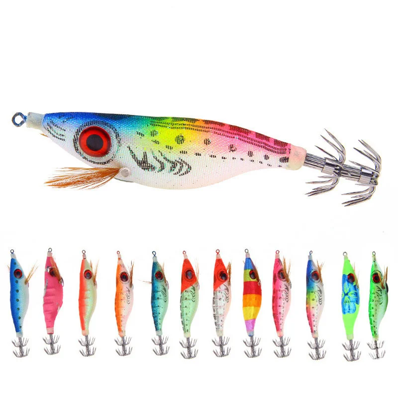 

9.2g 10cm Luminous Squid Jig Search Rattle Squid Jigging For Sea Fishing Lure Bait Octopus Cuttlefish Squid Hook