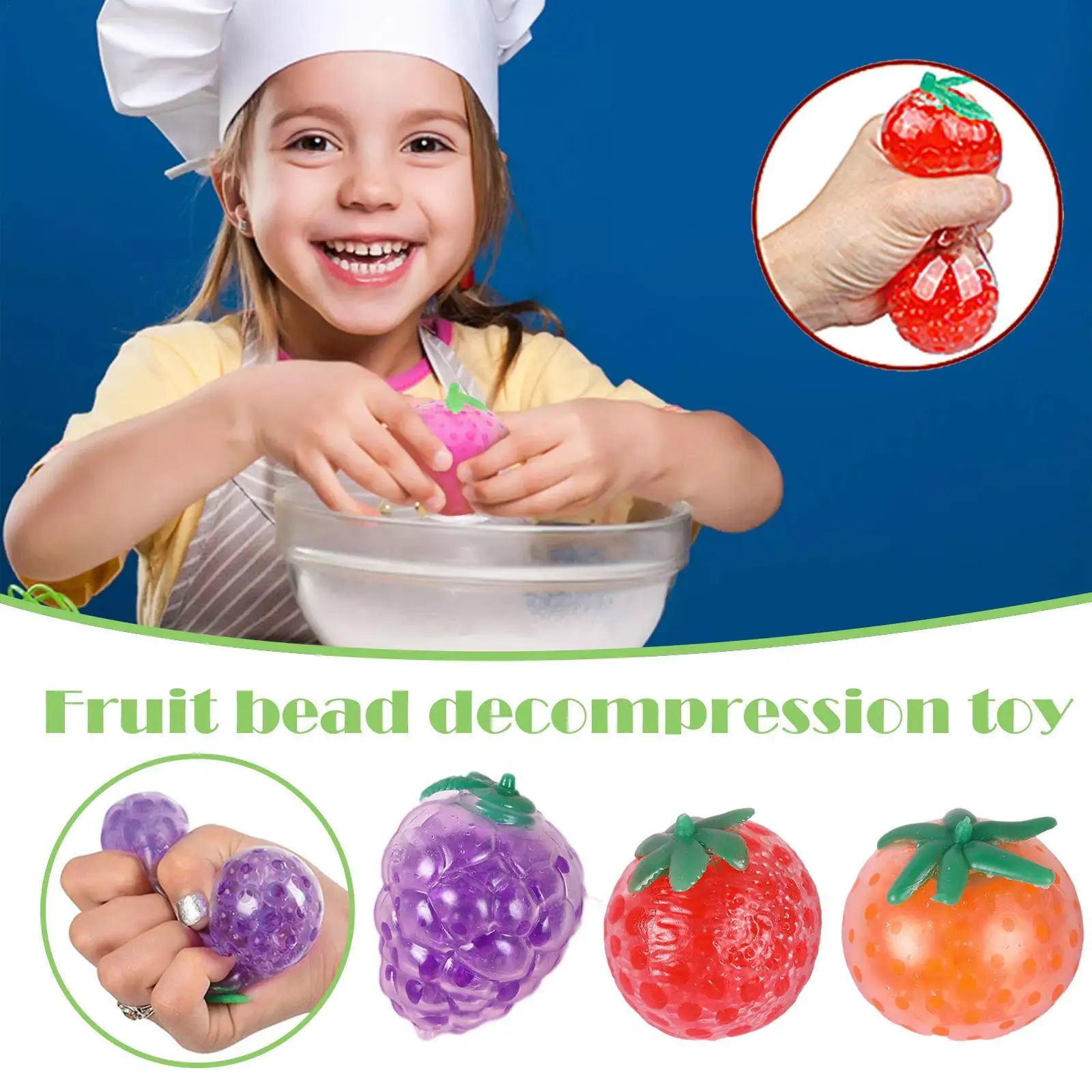 

Fruit Decompression Toys Jelly Funny Things Stress Reliever Toys For Adult Kids Novelty Gifts Strawberry Orange Grape Shape
