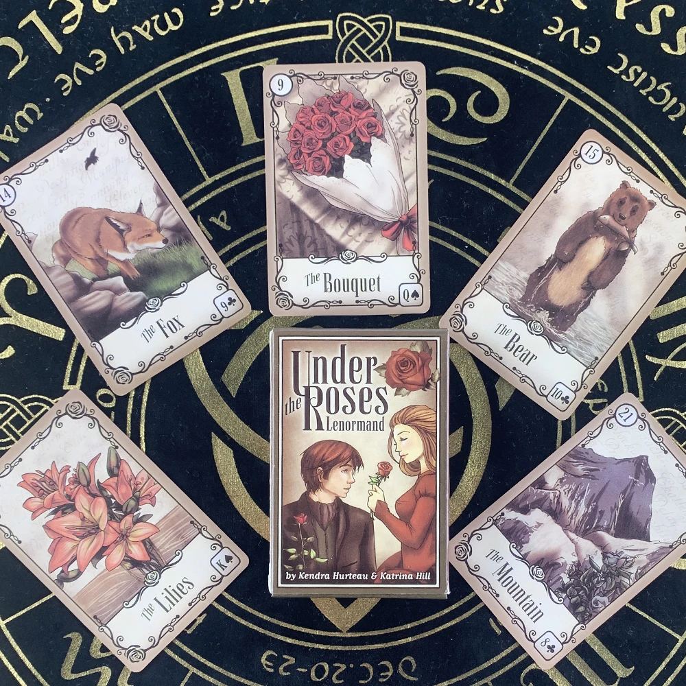 Под розами Lenormand 39 карточная колода часы башня Кендра хуранто - Цена: 316.55
