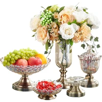 desktop transparent glassware vase fruit bowl storage pot european home decor