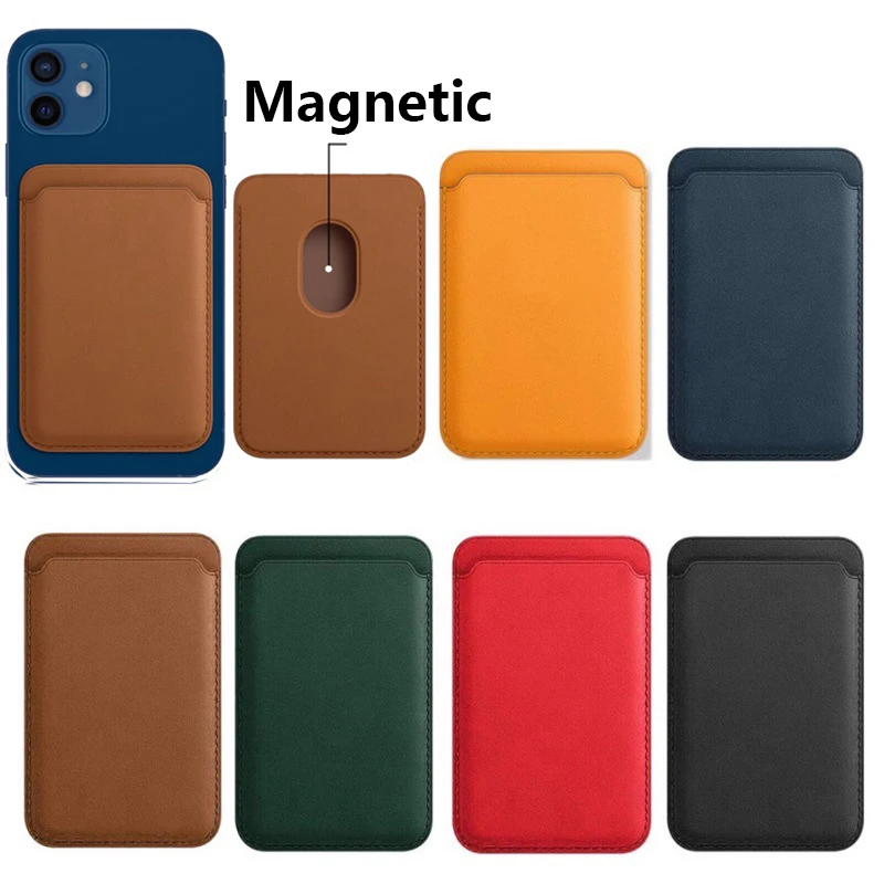 

PU Leather Magnetic Card Holder Bag For Apple iPhone 12 Pro Max Mini Magsafing Wallet Macsafe Case Magnet Card Slot Phone Cover