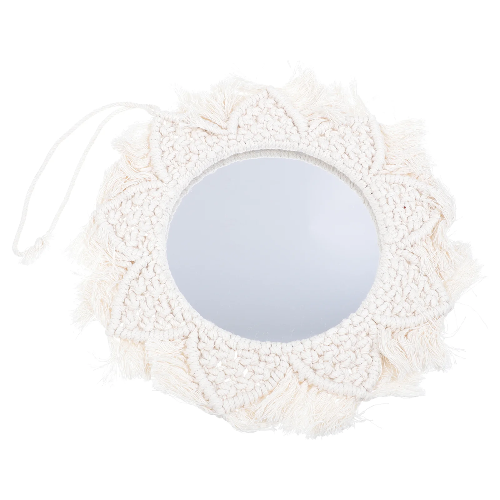 

Woven Tapestry Mirror Manual Hanging Mirror Decorative Mirror Bedroom Wall Mirror for Dorm Hotel