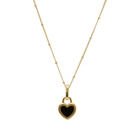 gold 925 silver two side necklace hot selling jewelry europe and america exquisite heart lock 2022 new