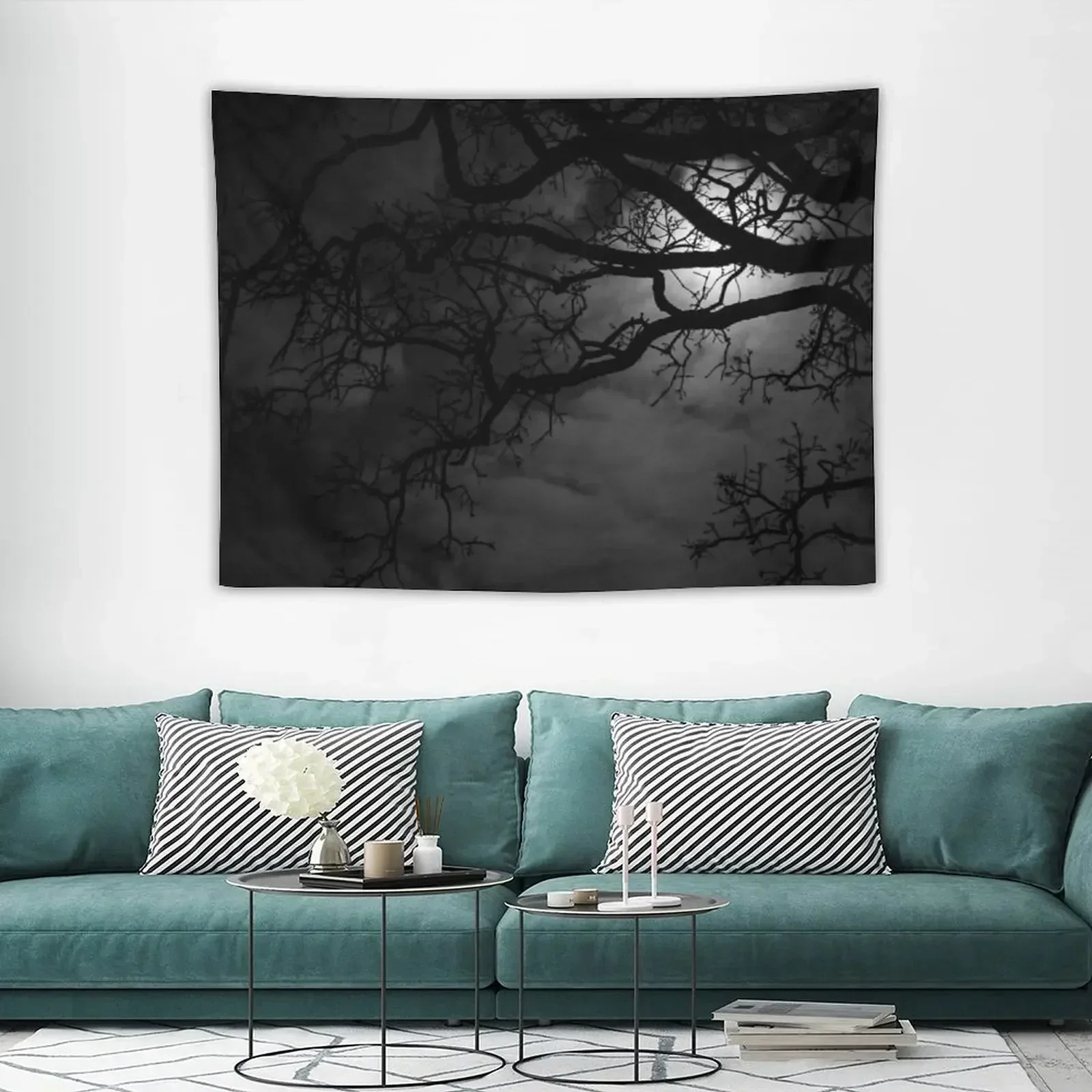 Гобелен с луной и дубовыми деревьями D Lawson Photography