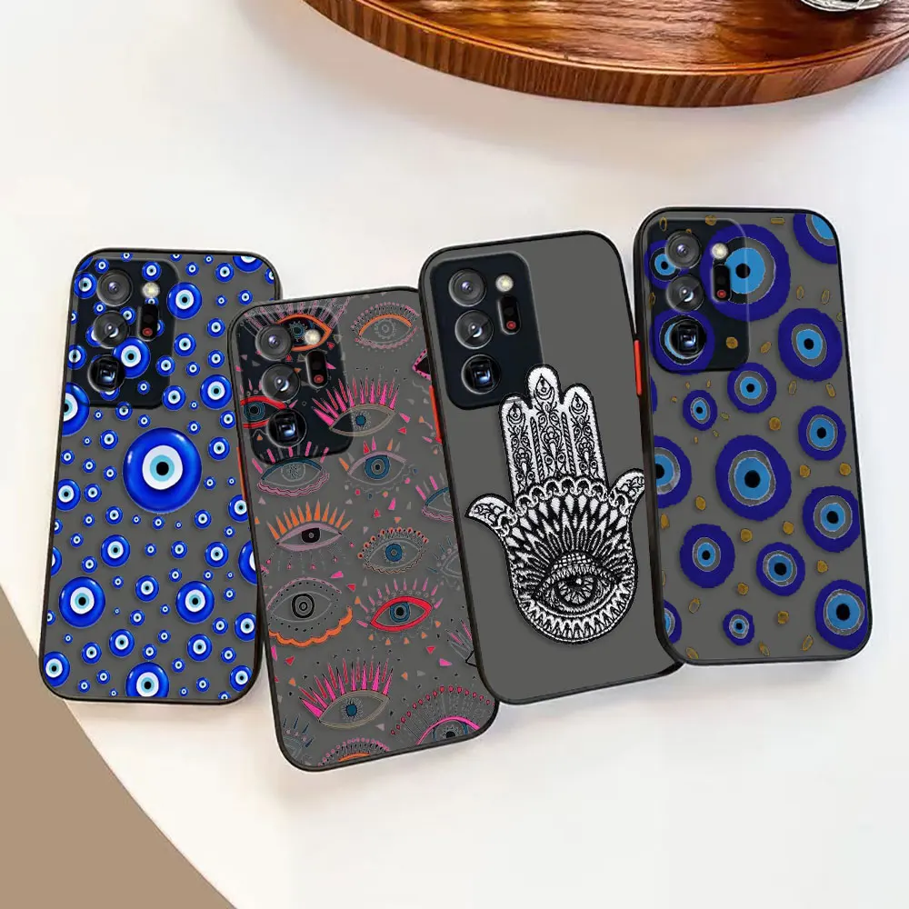 

Модный матовый чехол Lucky Eye с синим принтом сглаза для Samsung Galaxy NOTE 20 10 9 8 A13 A12 A10 A11 A04E A04 A03S A02S Plus, чехол