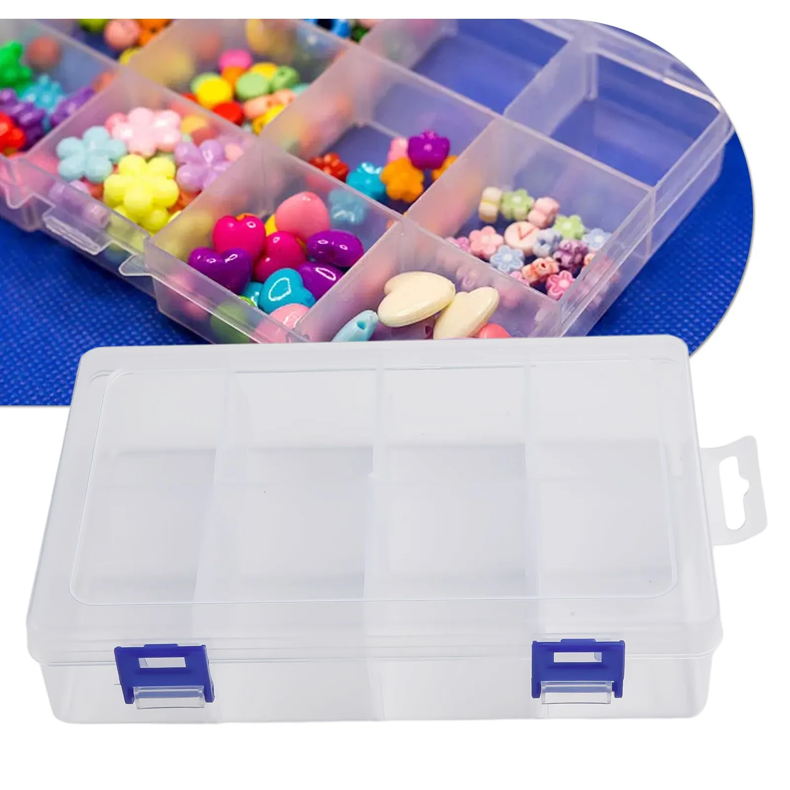 

20*13.5*4.5cm Adjustable 8 Grids Compartment Plastic Storage Box Screw Holder Case Organizer Large Capacity Storage Box Tool