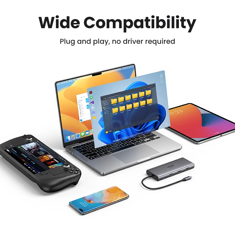 UGREEN 10 Гбит/с USB C концентратор 4K60Hz Тип к HDMI RJ45 Ethernet PD100W для MacBook iPad Huawei Sumsang PC планшет