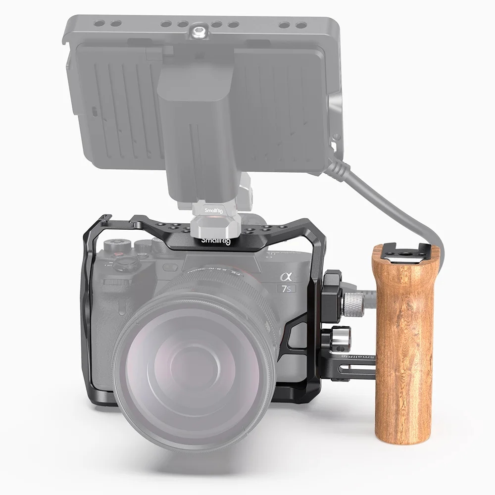

SmallRig A7S3 A7siii Professional Kit For SONY Alpha 7S III Camera With Wooden Handle & Cold Shoe Mount Video Accessories 3008