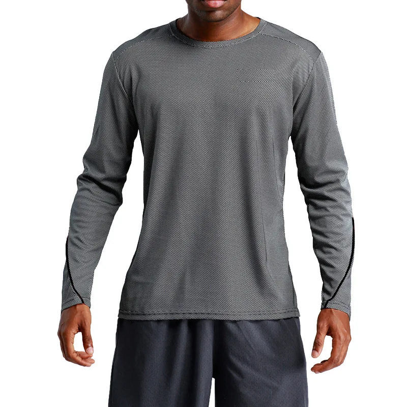 LU Compression Shirt Man Quick Dry Running Shirt Long Sleeve Sports Top Loose Breathable Outdoor Workout Fitness T-shirt