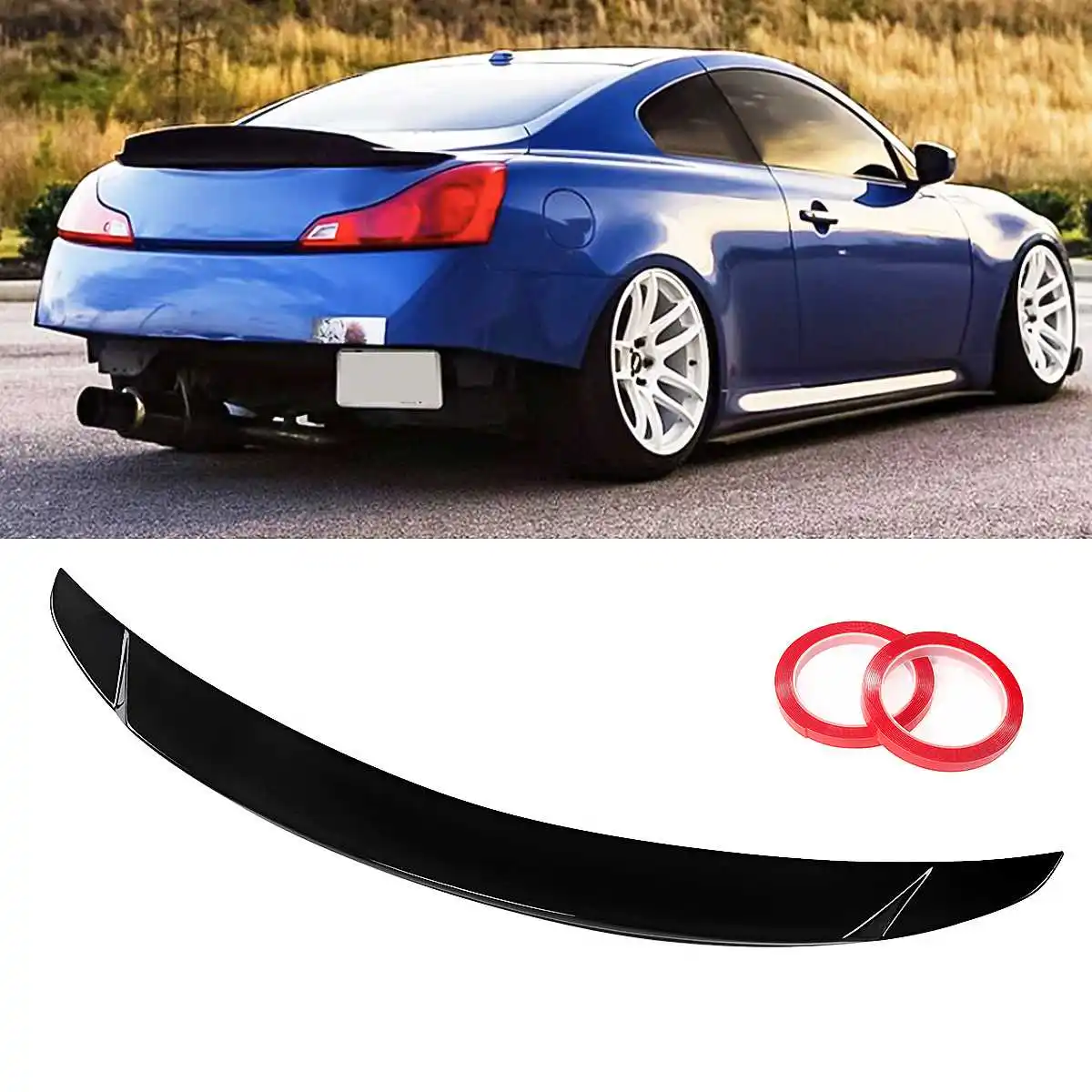 

High Quality Car Rear Spoiler Wing Lip For Infiniti G Series G37 V36 Q60 2 DOOR COUPE 2008-2013 Rear Trunk Boot Spoiler Lip