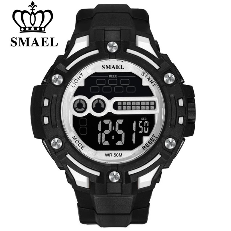 

SMAEL Fashion Digital Wristwatches Top Brand Clock Men Military Watches Men's Sports LED Electronic Date Calendar Watch Relogio