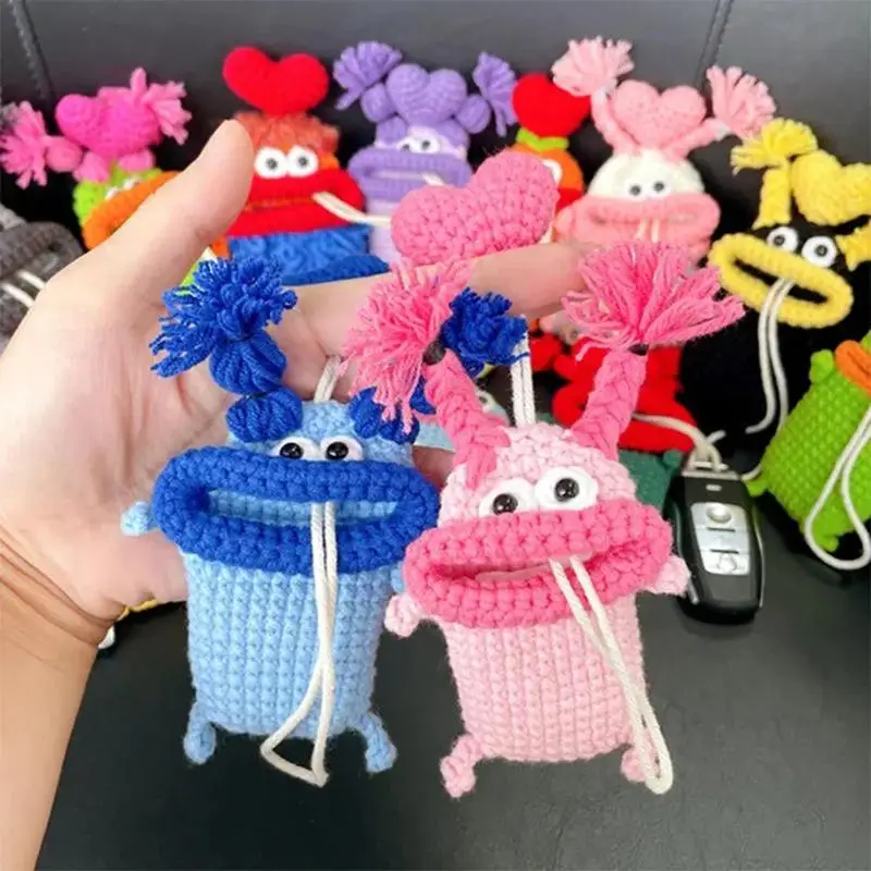 

Handmade Key Case Cuddly Crochet Sausage Mouth Car Key Holder Keychain Fits All Car Key Christmas Gift For Keychain Ornaments