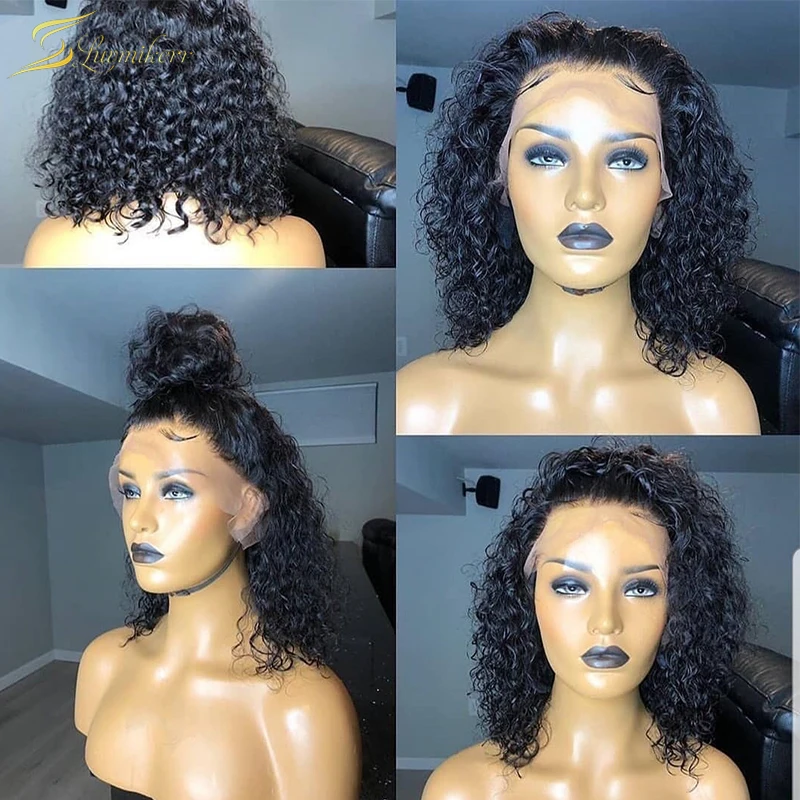 

Short 13x6 Lace Front Human Hair Wigs For Women Pre Plucked HD 4x4 Lace Closure Curly Deep Wave Frontal Wig Water Wave Pixie Bob