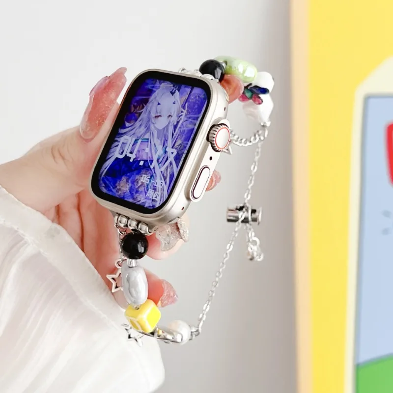 Браслет Lucky Star для Apple Watch Band ювелирный браслет Iwatch 8 7 6 5 4 Se 3 45 мм 44 41 40 49 42 38