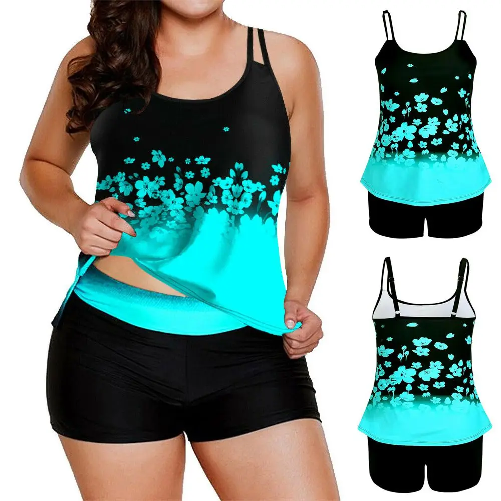 

Black White High Waist Plus Size Polka Dots Bathing Suit Summer Swimwear Women Tankini Bikini Swimsuit