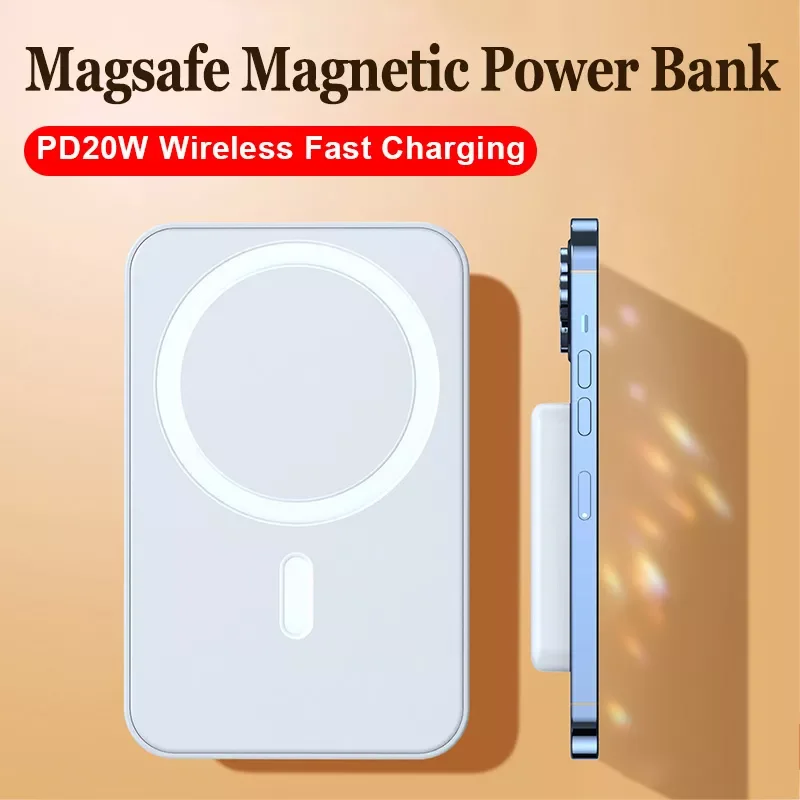 

NEW2023 PD20W Mini Bank Portable 20000mAh Charger Wireless Fast Charge External Battery 12 13