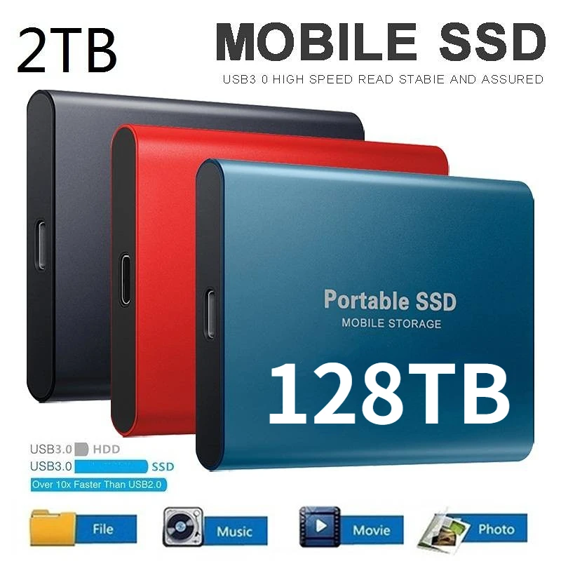 

2023 New High-speed External Hard Drive 2TB 4TB 8TB USB3.1 SSD 2.5 Inch Portable SSD 16TB 32TB 64TB 128TB Hard Disk for Laptop