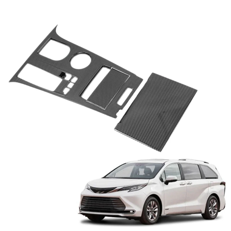 

Auto Carbon Fiber Central Gear Shift Panel Control Panel Decal Interior Modification For Toyota Sienna 2021 2022