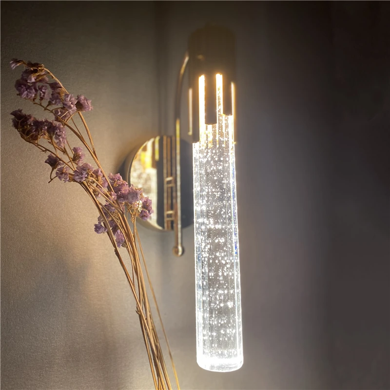 

Modern Simple Crystal Wall Lamps Aisle Corridor Bedroom Bedside Atmosphere Wall Light Living Room TV Background Led Wall Sconce