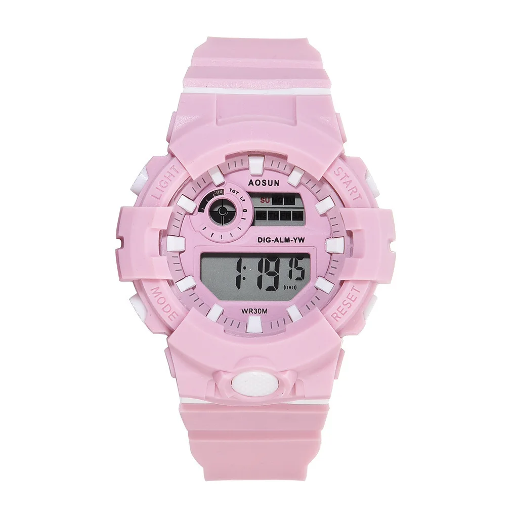 Middle school students silicone sports watch simple couple sports electronic watch