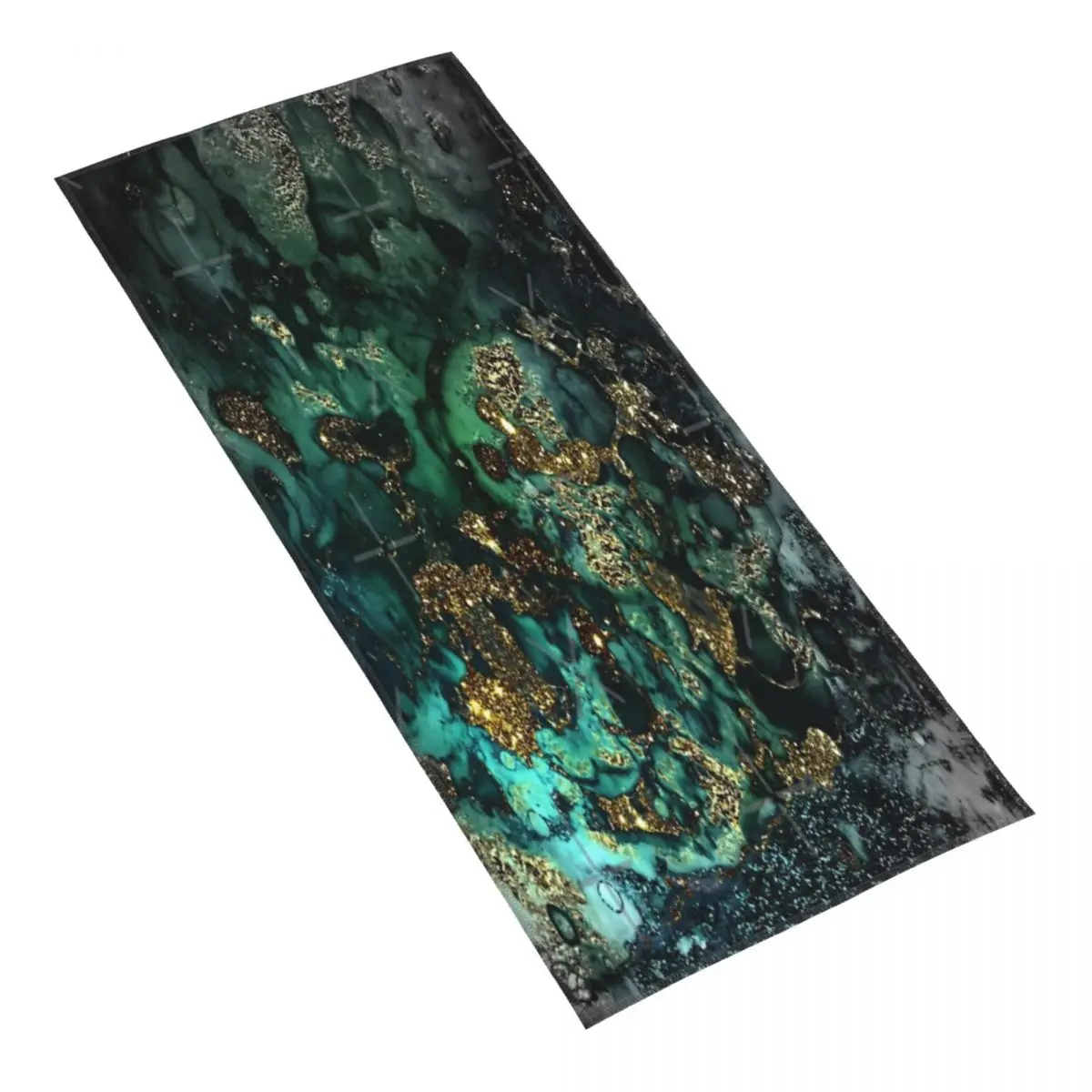 

Gold Indigo Faux Malachite Marble Towel Absorbent Travel Personalized Pattern