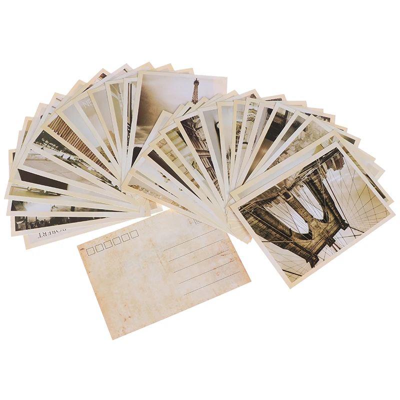 32 шт. Почтовая открытка для путешествий винтажный пейзаж здание фото плакат