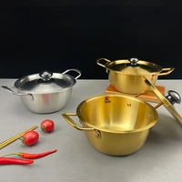 stainless steel instant noodle pot lamian noodles pot screw powder pot induction cooker pot golden army hot pot seafood griddle