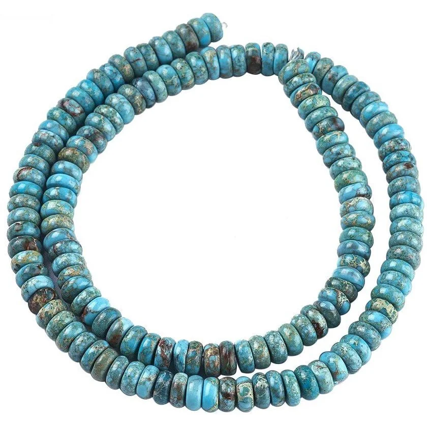 

About 280Pcs Natural Imperial Jasper Beads Strands Heishi Beads for DIY Crafts Project Jewelry Flat Round Turquoise