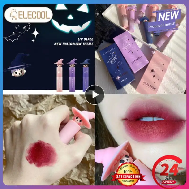 

Playful Witch Lipstick Velvet Matte Lip Gloss Sexy Red Blue Lip Tint Long Lasting Soft Mist Lipgloss Korean Makeup Cosmetics