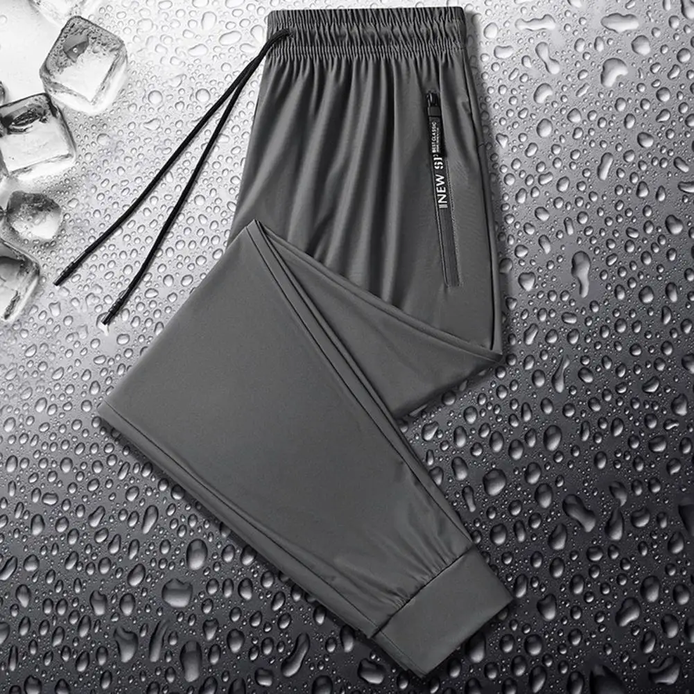 

Stylish Jogging Trousers Letter Print Versatile Thin Summer Outdoor Ice Silk Jogging Pants