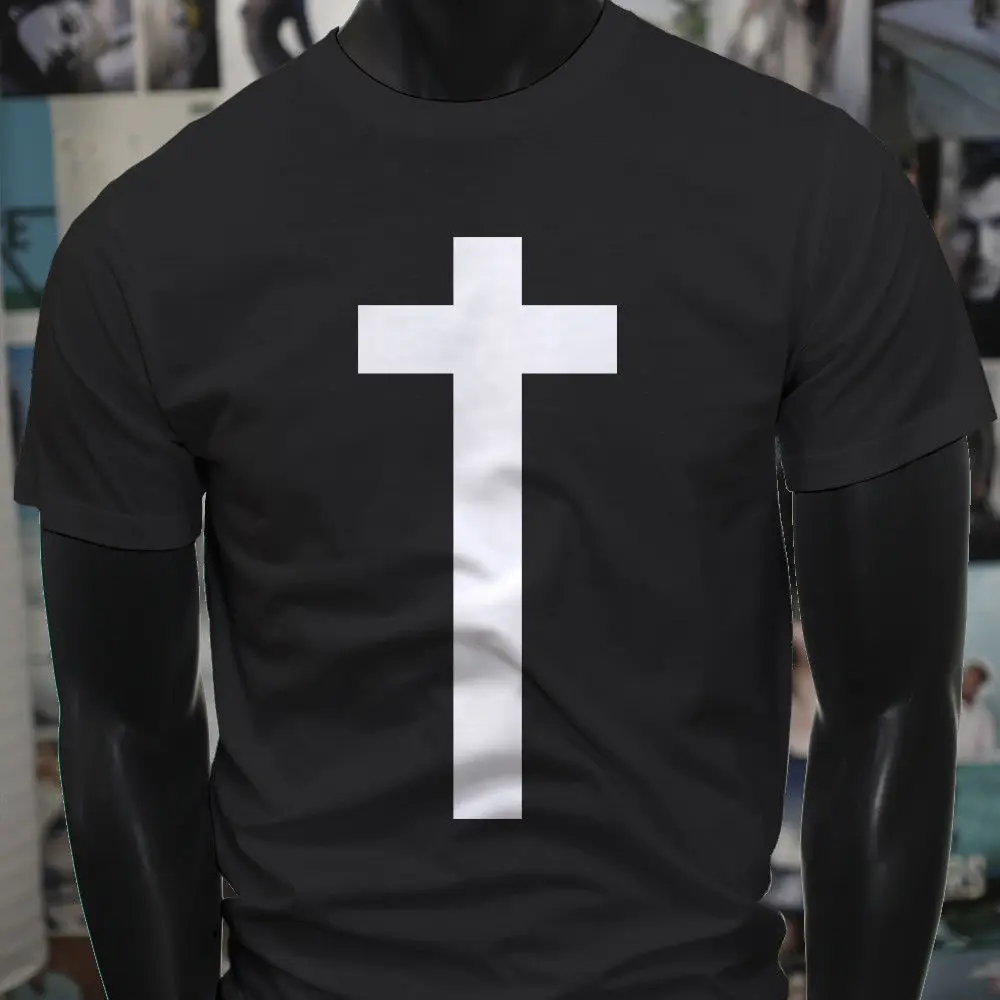 

Newest Men T-Shirt Fashion Christ Christian Jesus Cross Religious Simple Mens Black T-Shirt Custom Aldult Teen Unisex Unisex