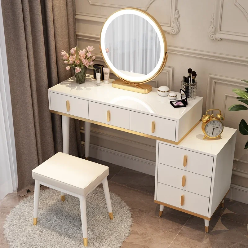 Drawer Organizer Vanity Dresser Bedroom Nordic Luxury Handle Cabinet Makeup Women Penteadeira Para Quarto Fruniture