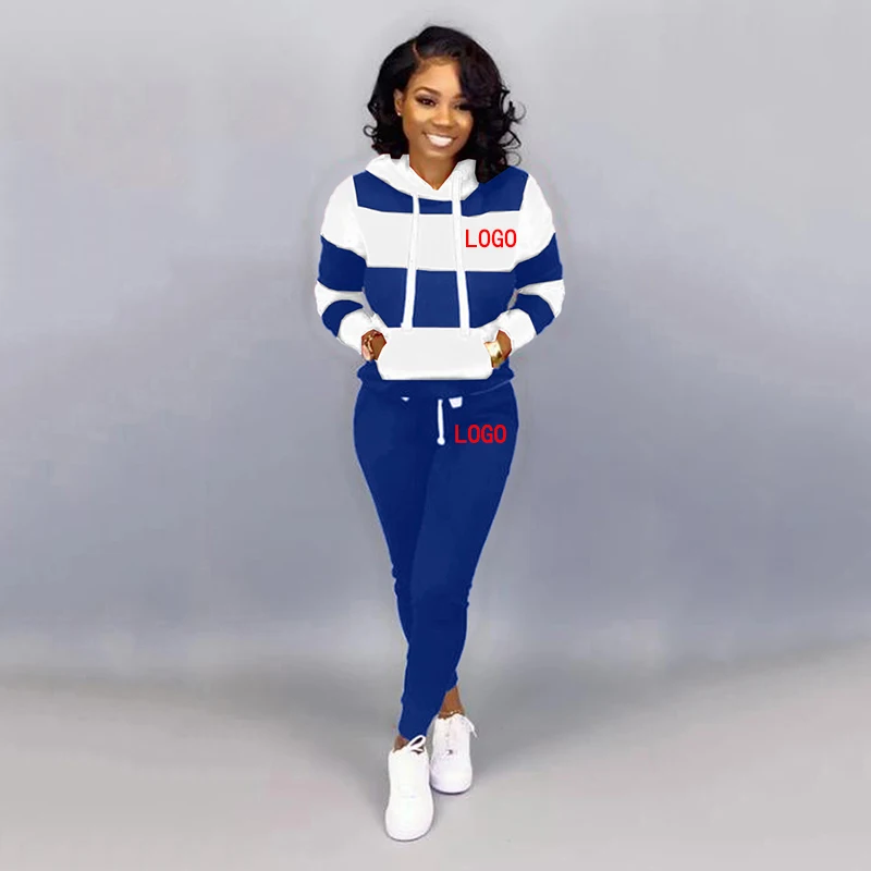 

Customizable Spring Autumn Women's Tracksuit Hoodies Set Running Jogging Sportswear Y2K Casual Sweatshirt Suit Female Clothes