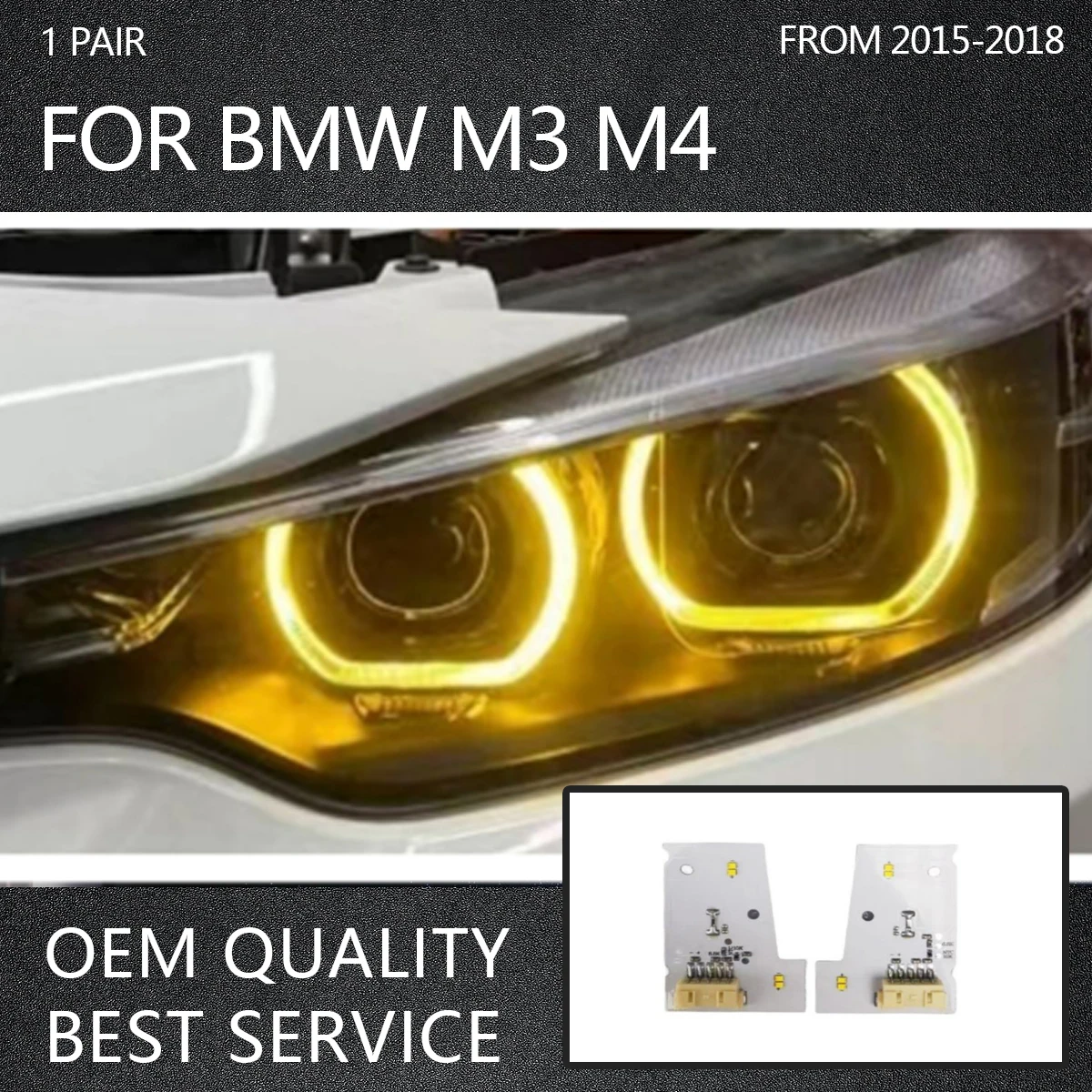 

Желтые дневные ходовые огни для BMW M3 M4 F32 F36 F80 F82 LCI