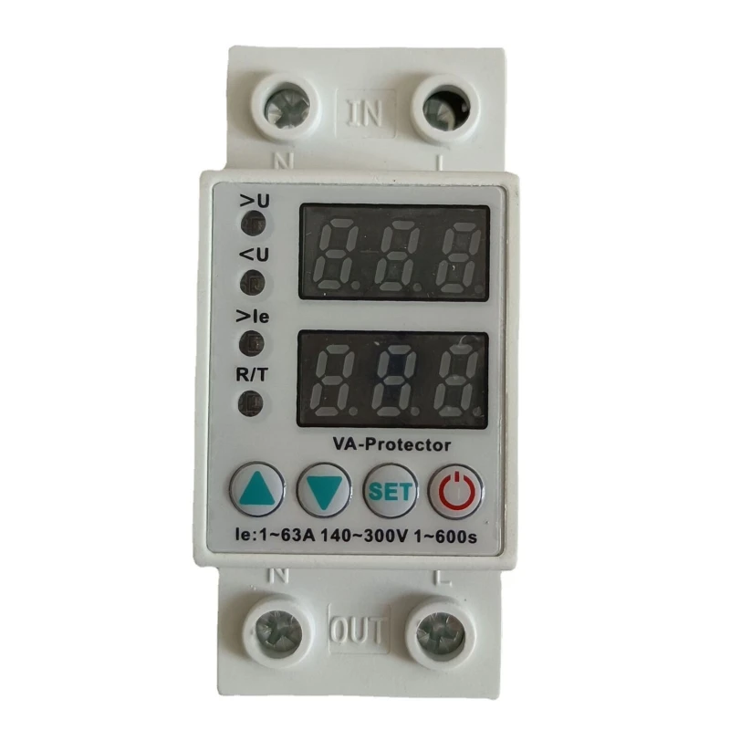 

Din Rail Adjustable Over Under Voltage Protective Device Protector Current Limit Protection Voltmeter Kwh 63A 220V