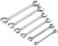 flare nut wrenches set of oil pipe spanner kit 6 pieces chrome vanadium steel wrench set