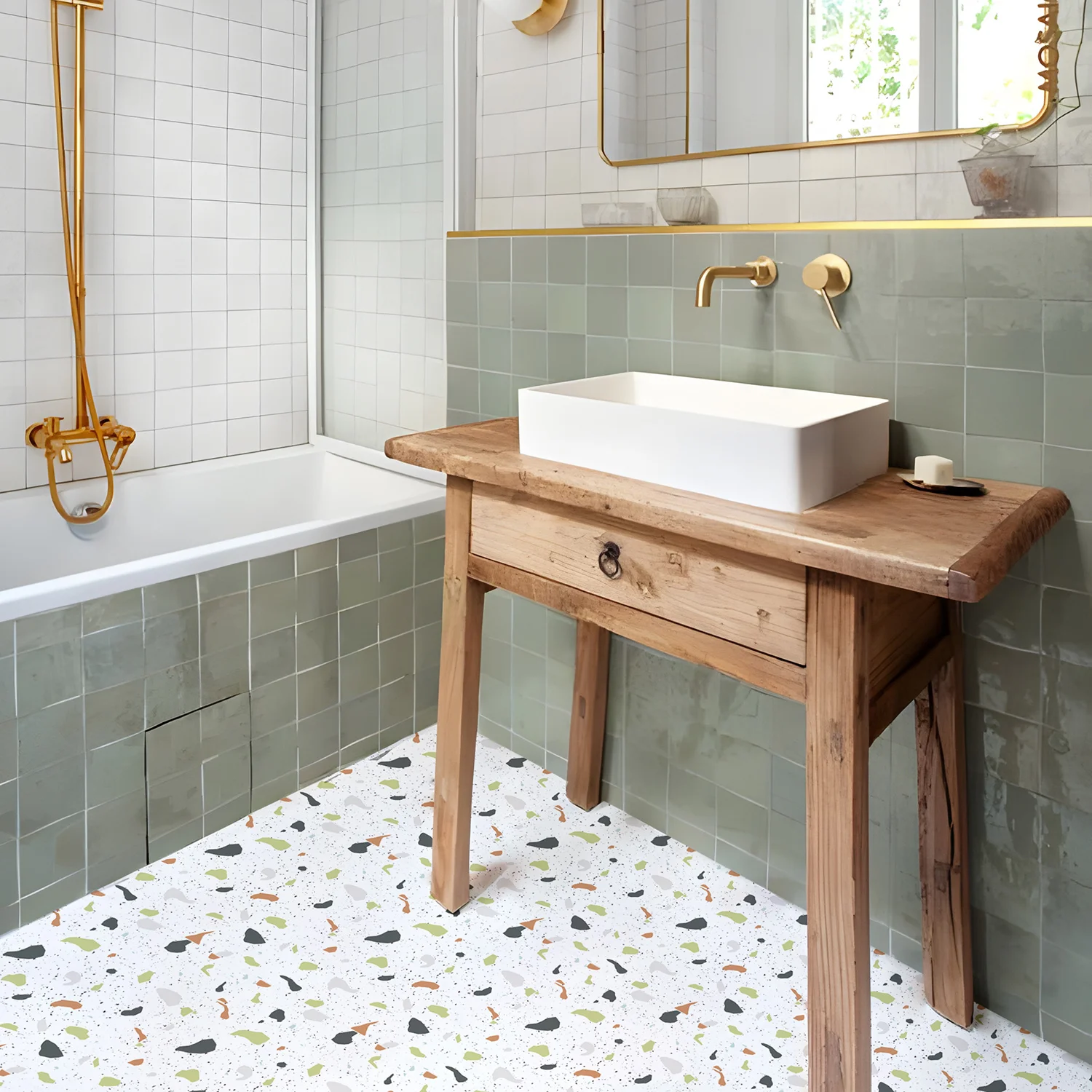 Самоклеящаяся виниловая напольная плитка 6 плитки-30*30 см мозаичный шиферный