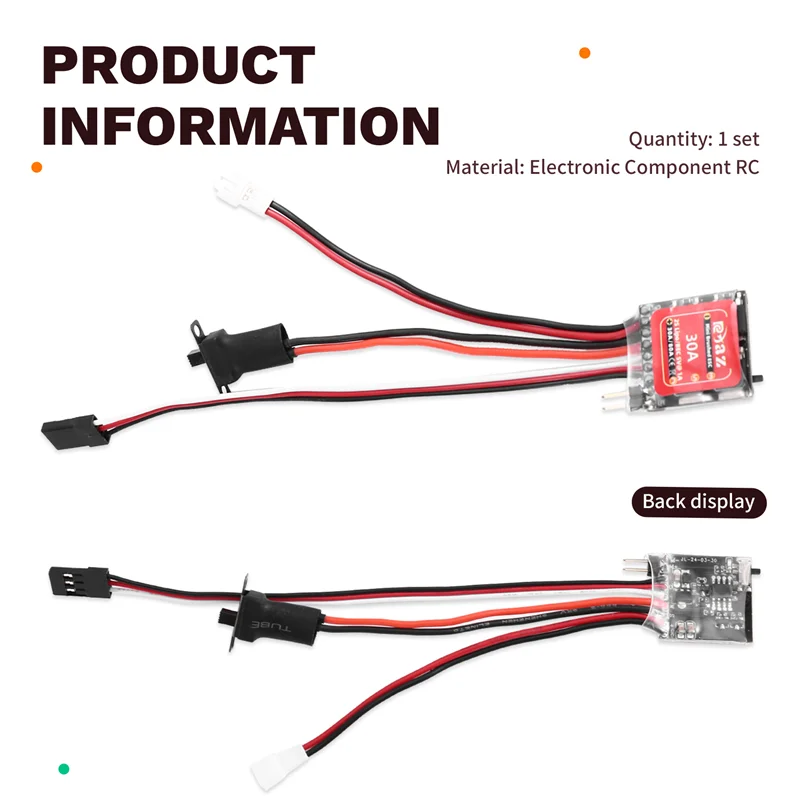 A52T Micro ESC 30A Матовый электрический регулятор скорости ESC 2S 4-8V для DIY Mini 116 118 124 RC автомобиля лодка танк (art.: 3920d255cf004) - 3920d255cf004