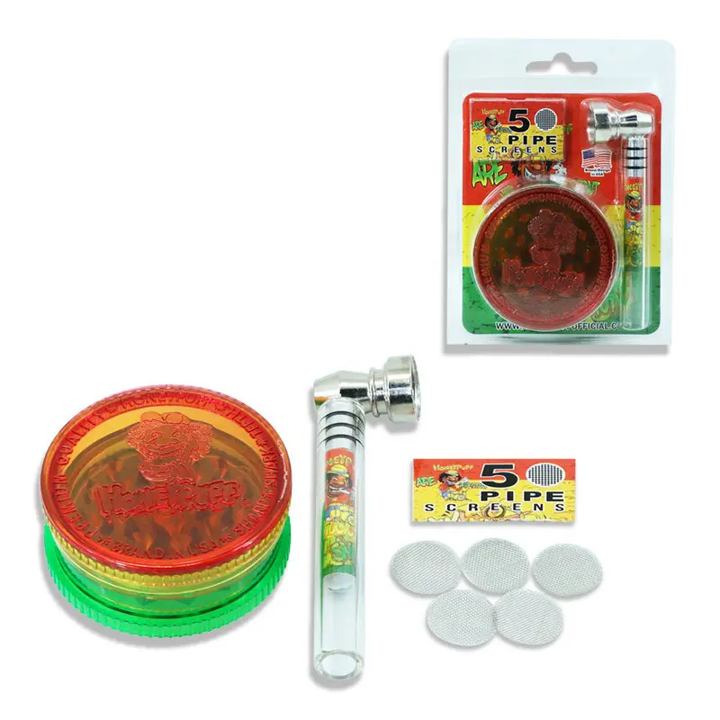 

60mm Plastic Tobacco Grinder + Pipe Set Pipe Smoking Set
