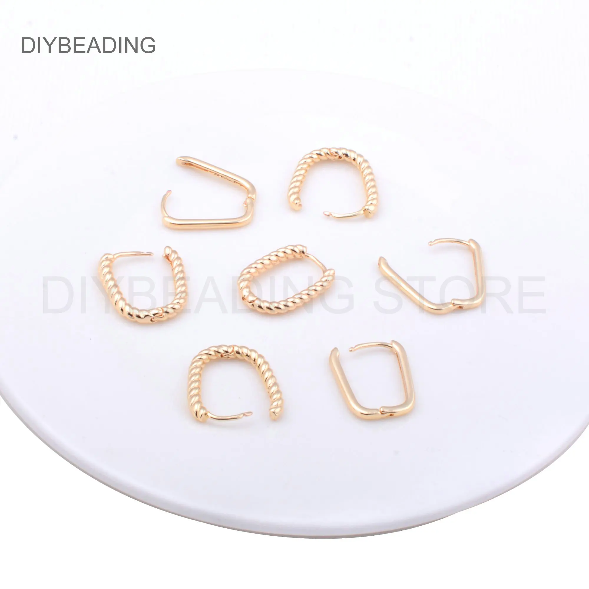 

Women Earring Lots Supply 14K Gold Plated Brass Minimalist Chunky Rectangle Oblong Fashion Hoop Earring Gift for Girlfriend