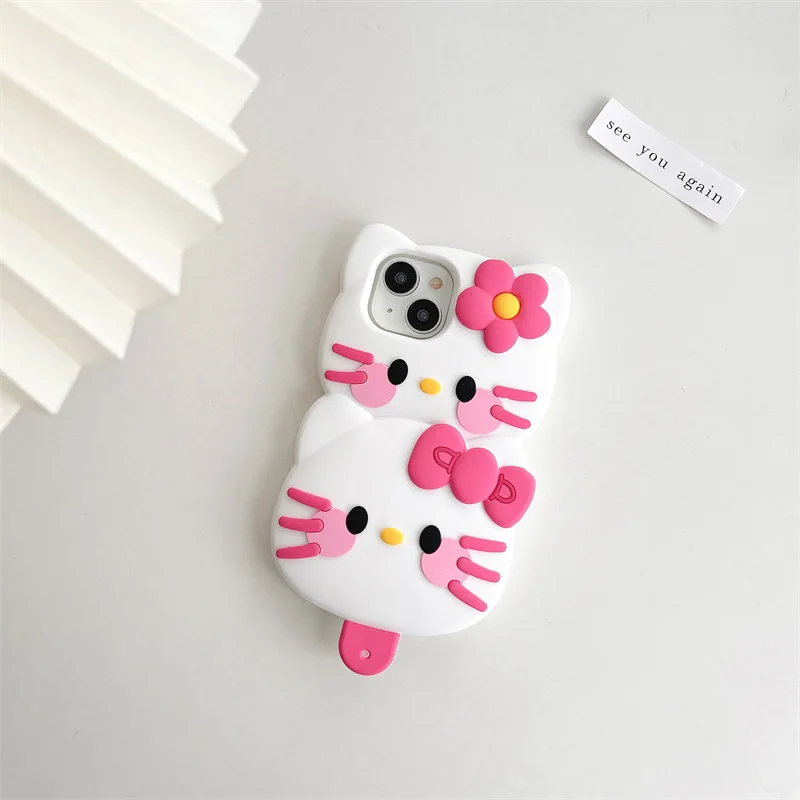 3D мультяшный чехол Hello Kitty в форме фруктового льда для iPhone 15 Pro Max 14 13 12 11 Аниме Kawaii