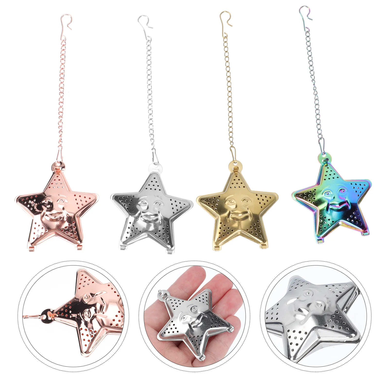 

Tea Strainer Infuser Filter Leafmesh Steeper Loose Novel Seasonings Tool Chainmetal Herb Floating Lovely Strainers Hanging