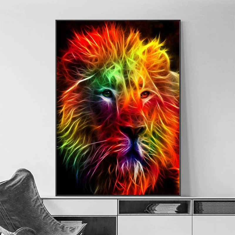 

5D Diamond Painting Complete Kit Lion Art Diy Diamond Mosaic Embroidery Color Animals Handicraft Rhinestone Pictures Home Decor