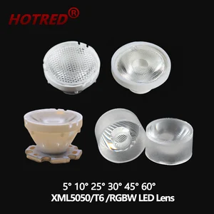 LED Lens For 5050 CREE XML RGBW T6 XML2 XHP50 Chip 3 10 30 60 Degree Optical Reflector Collimator Lens For DIY Flashlight Bulb