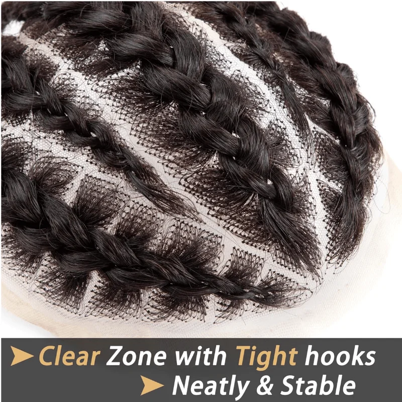 Мужской парик плетеный полный кружевной для чернокожих мужчин 100% замена