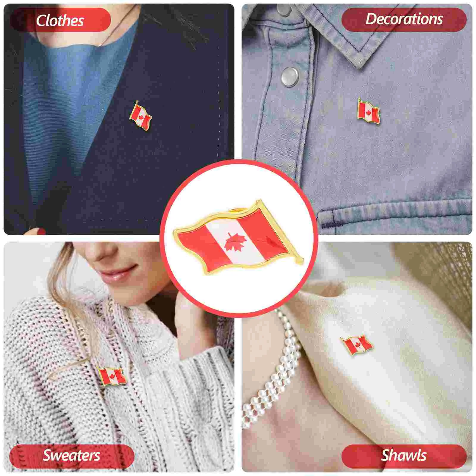 25 шт. брошь с флагом значок Канады кленовые булавки для дорожной одежды железный