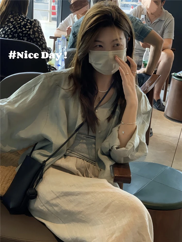 Лето 2023 новые маленькие рубашки с круглым вырезом солнцезащитная одежда женская