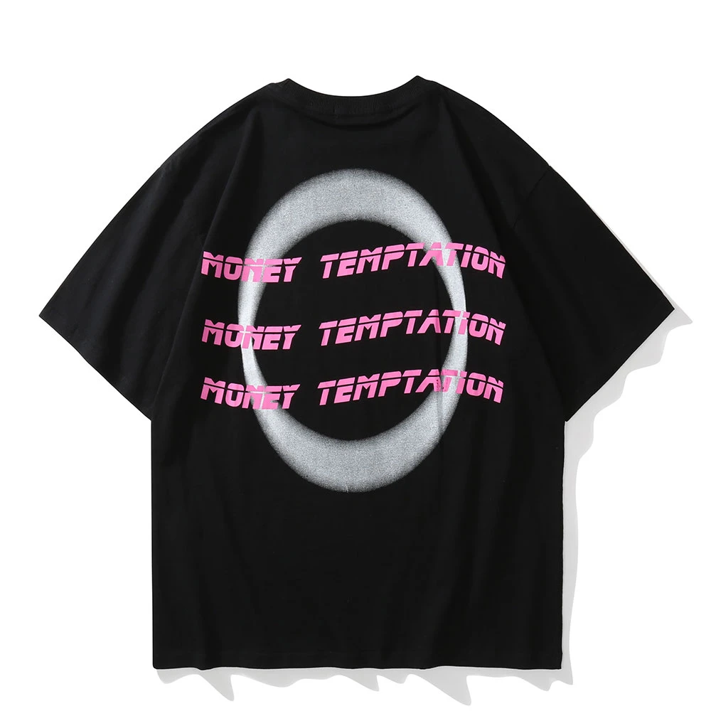 

Oversized Tees Shirts Hip Hop Tops Chain Heart Print Streetwear Fashion Harajuku Casual CottonPunk Rock Gothic Tshirts